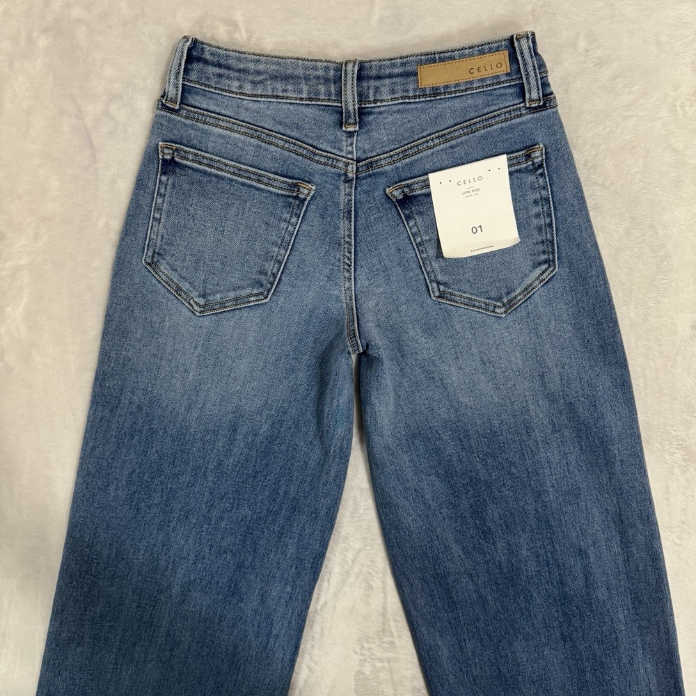 NWT Cello Low Rise Wide Leg Jeans Size 1 24 Stretch Skater Baggy Y2K Streetwear - Picture 6 of 15